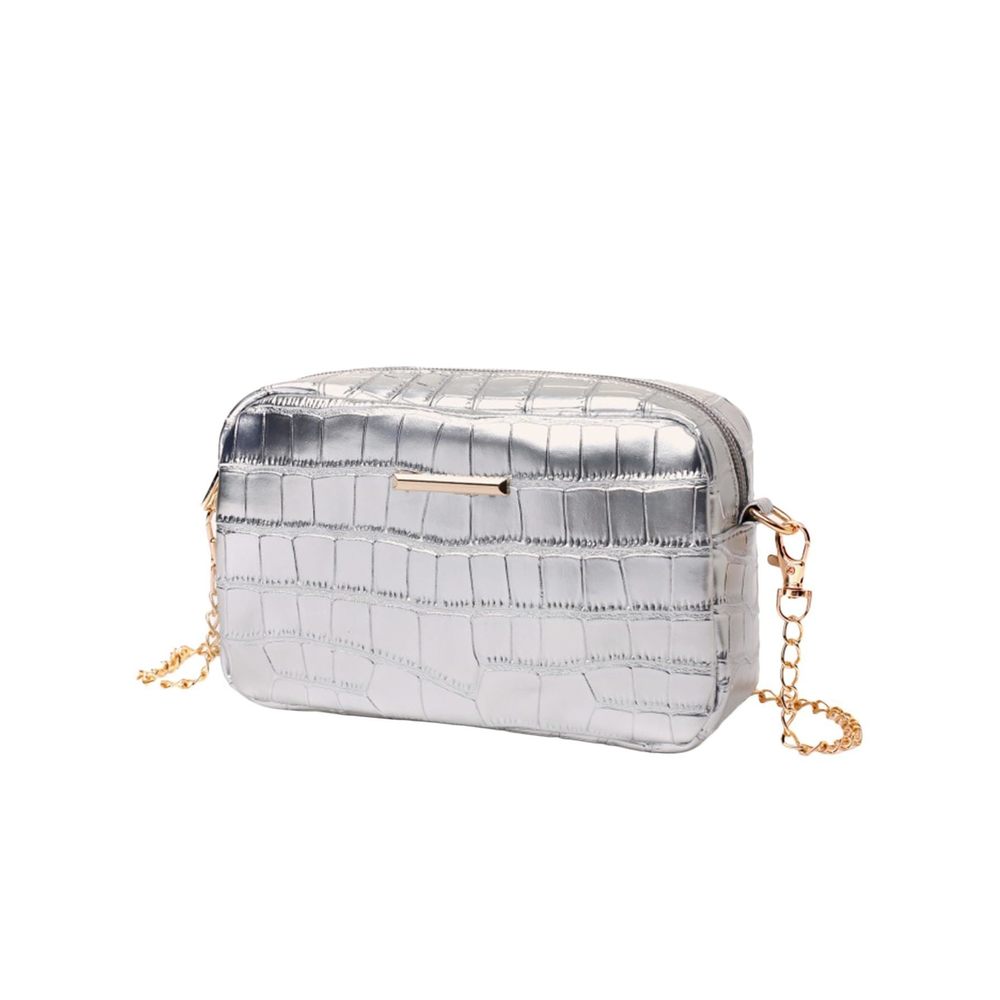 Crocodile Texture Crossbody Bag Purse Glitter Clutch Glossy Party ^_^